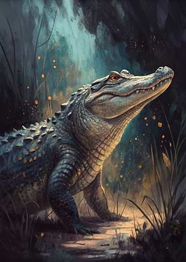 Alligator in a Swamp