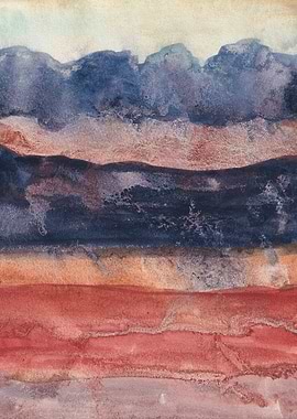 Abstract Watercolor textured Landscape