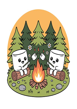 Cute Marshmallows Roasting Marshmallows