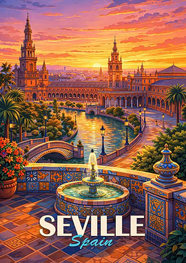 Seville Spain Travel Poster