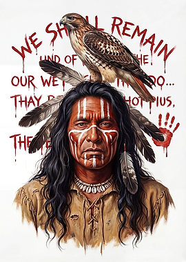 Native American Man with Hawk