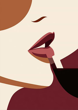 Woman drinking wine