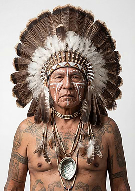 Native American Man in Headdress