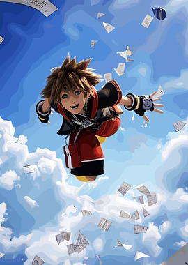 Sora flying through the sky