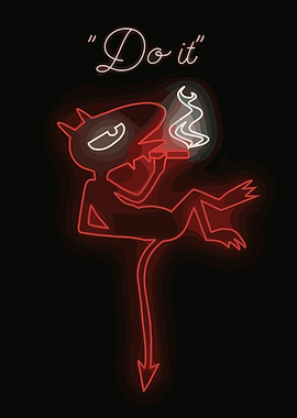 Devil smoking with 'Do it' text