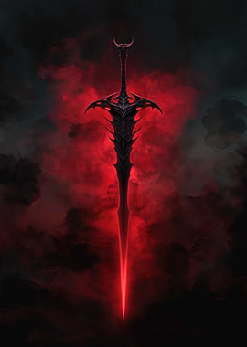 Demonic Sword in Red Smoke