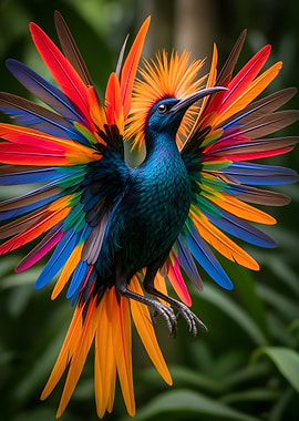Exotic Bird with Vibrant Plumage
