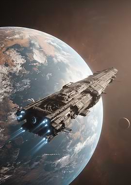 Spaceship near Earth