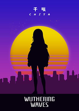 Wuthering Waves Chisa Silhouette Retro Sunset