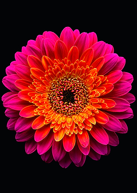 Vibrant Pink Orange Gerbera Daisy