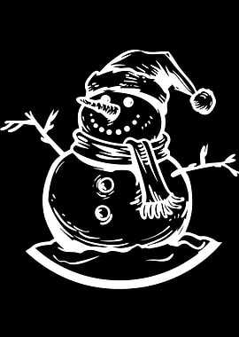 White Snowman with Scarf and Hat