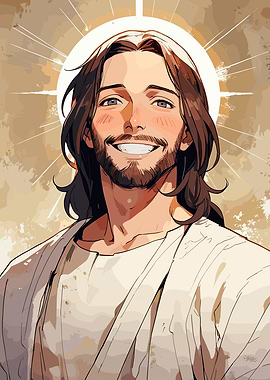 Anime Jesus with Halo
