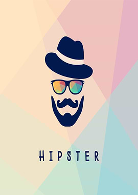 Hipster Icon with Colorful Sunglasses