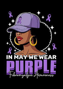 Fibromyalgia Awareness Purple Ribbon Woman