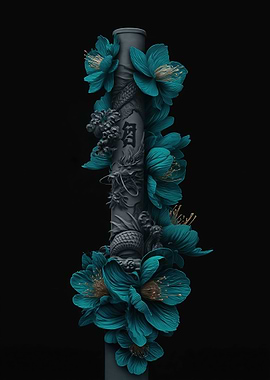 Dragon and Floral Katana