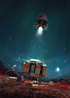 Spacecraft Launching from Alien Planet