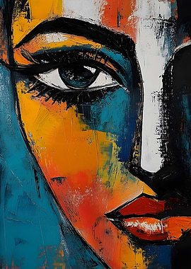 Abstract Portrait of a Woman's Face