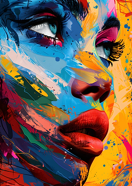 Vibrant Abstract Portrait of a Woman