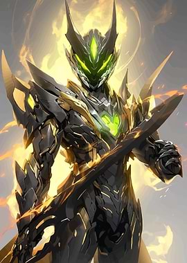 Futuristic Warrior with Glowing Sword