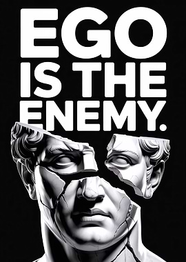 Ego is the Enemy Fractured Marble Statue