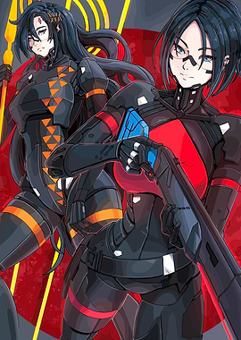 Two Sci-Fi Women with Weapons