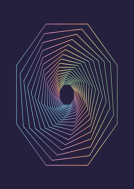 Geometric Octagon Tunnel Illusion