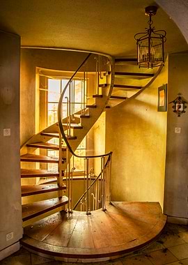 Spiral Staircase with Window Light