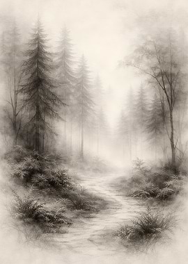Misty Forest Path