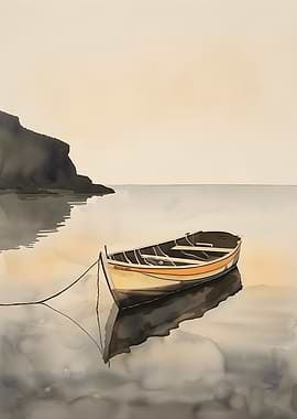 Rowboat on Calm Water