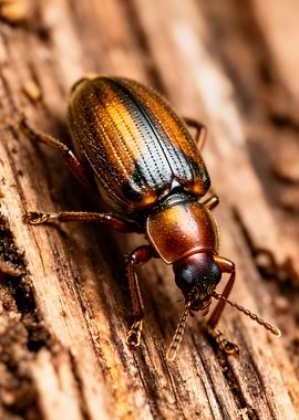 Close-up of a beetle on wood