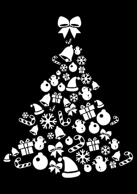 Christmas Tree Made of Ornaments