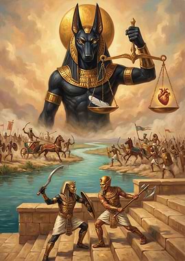Anubis Weighs the Heart Against a Feather