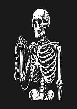 Skeleton holding a noose