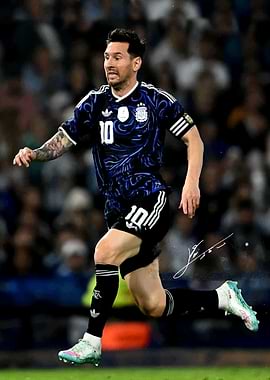 Lionel Messi in Argentina Jersey Portrait