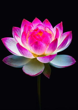 Vibrant Pink Lotus Flower Portrait