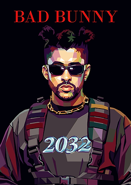 Bad Bunny Pop Art Portrait