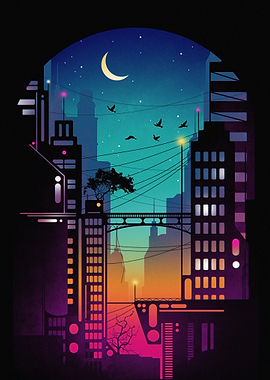 Cyberpunk Cityscape at Night