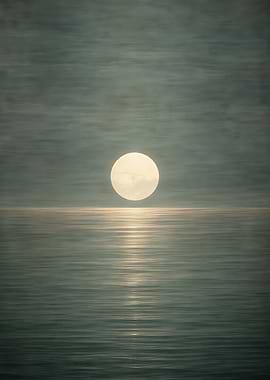 Minimalist Sage Green Wall Art | Zen Meditation Decor | Calm Sea Poster | Scandinavian Boho Aesthetic