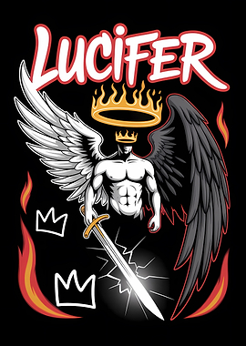 Lucifer with Wings and Sword