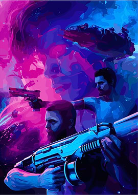 Neon Space Soldiers and Heavy Weapons