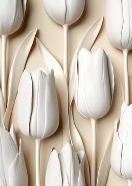 Monochromatic White Tulips