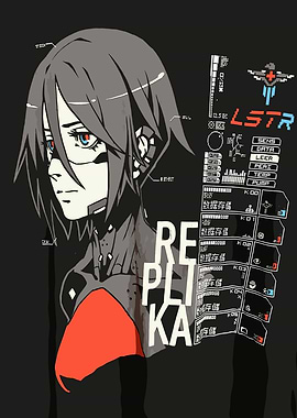 Cyberpunk Anime Girl with HUD