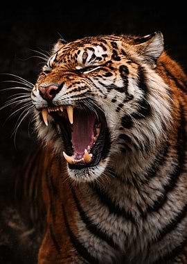 Fierce Tiger Roaring