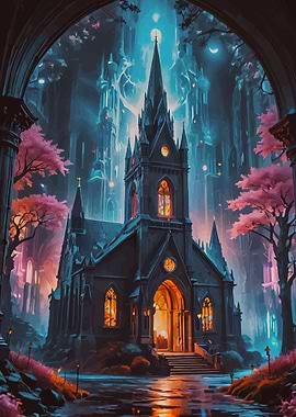 Gothic Church in Enchanted Forest