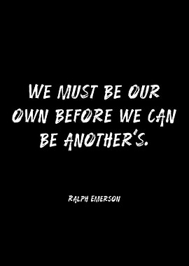 Ralph Waldo Emerson quote on black background