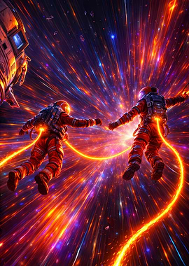 Astronauts in a Cosmic Nebula