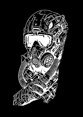 Cyberpunk Gas Mask and Helmet