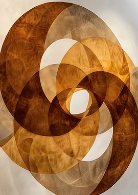 Abstract Swirling Golden Sculpture