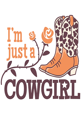 Cowgirl Boots and Roses Text Art