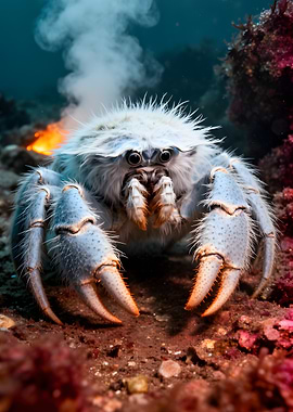 Hairy Crab Near Hydrothermal Vent